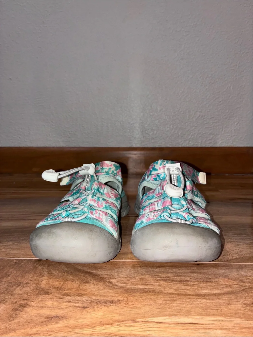 Kids Keen Newport H2 Sandals, teal and pink - size 13